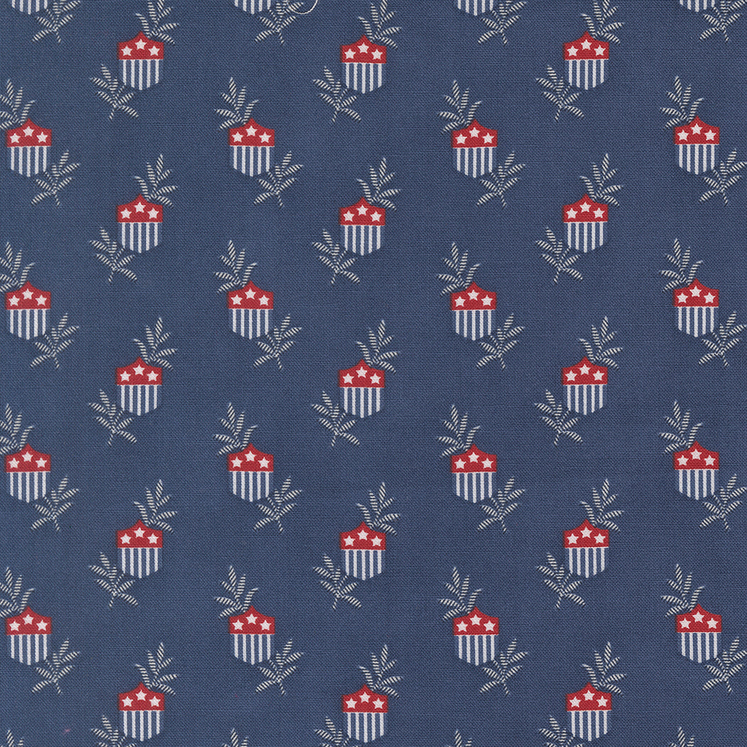 American Gatherings III Star Shield Blue by Primitive Gatherings for Moda Fabrics 49320-14