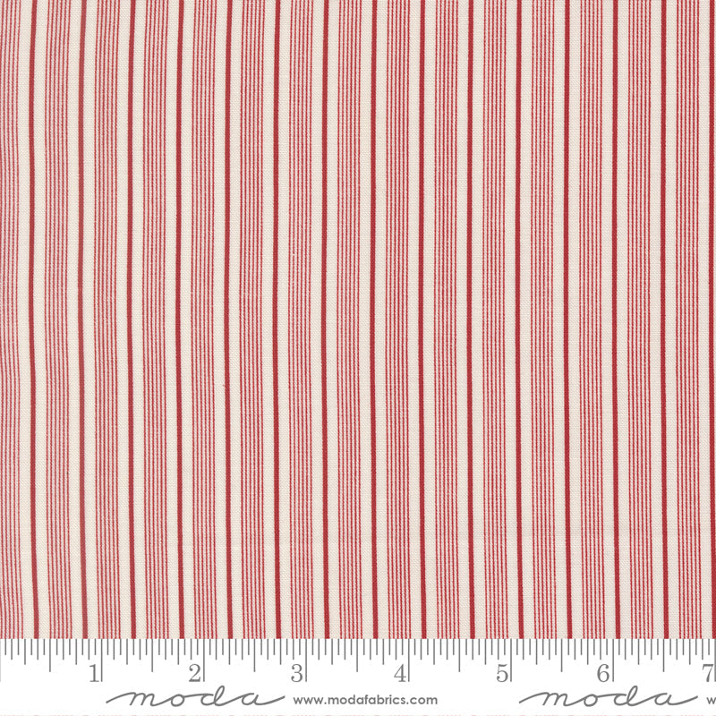 American Gatherings III Pathway Stripes Cloud Crimson by Primitive Gatherings for Moda Fabrics 49321-23 scale