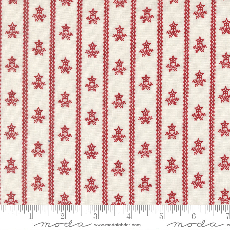 American Gatherings III Americana Star Bouquet Stripe Cloud Crimson by Primitive Gatherings for Moda Fabrics 49322-23 scale
