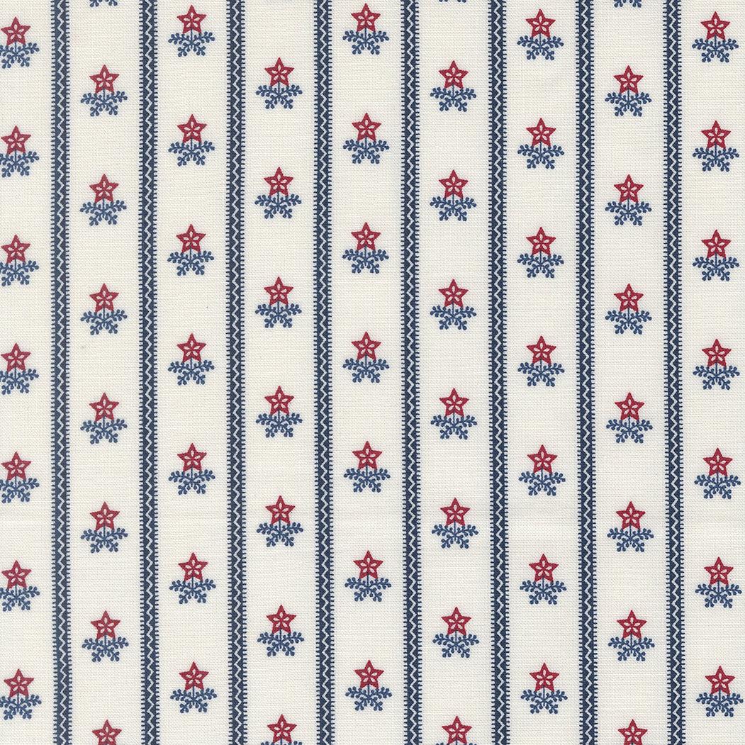 American Gatherings III Americana Star Bouquet Stripe Cloud by Primitive Gatherings for Moda Fabrics 49322-11