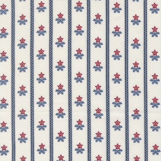 American Gatherings III Americana Star Bouquet Stripe Cloud by Primitive Gatherings for Moda Fabrics 49322-11