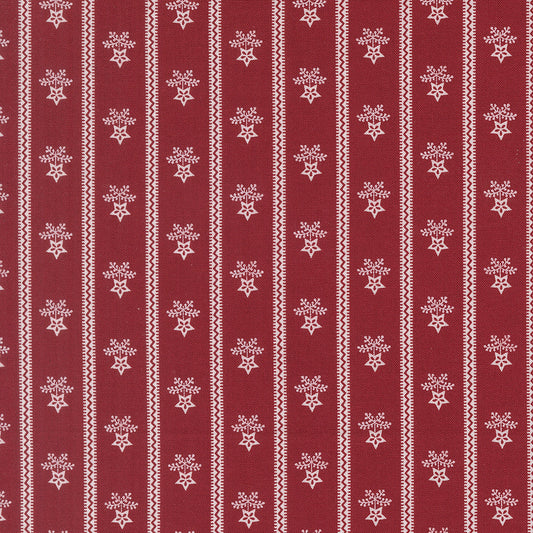 American Gatherings III Americana Star Bouquet Stripe Deep Crimson by Primitive Gatherings for Moda Fabrics 49322-13