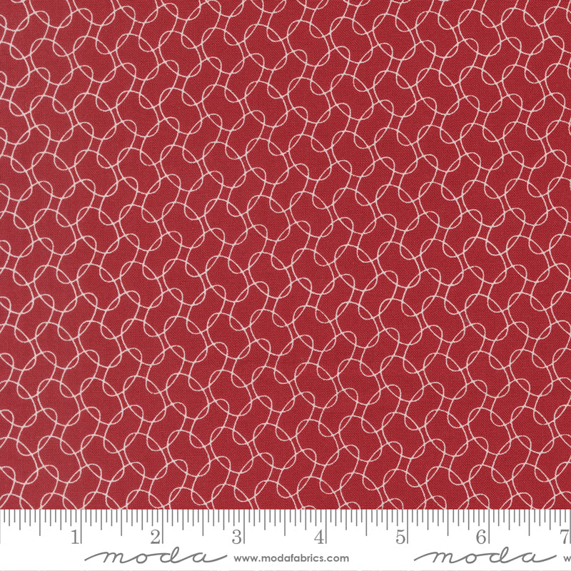 American Gatherings III Intertwined Blender Crimson by Primitive Gatherings for Moda Fabrics 49323-12 scale