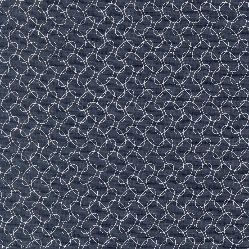 American Gatherings III Intertwined Blender American Blue by Primitive Gatherings for Moda Fabrics 49323-15 scale