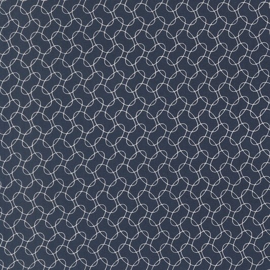 American Gatherings III Intertwined Blender American Blue by Primitive Gatherings for Moda Fabrics 49323-15 scale