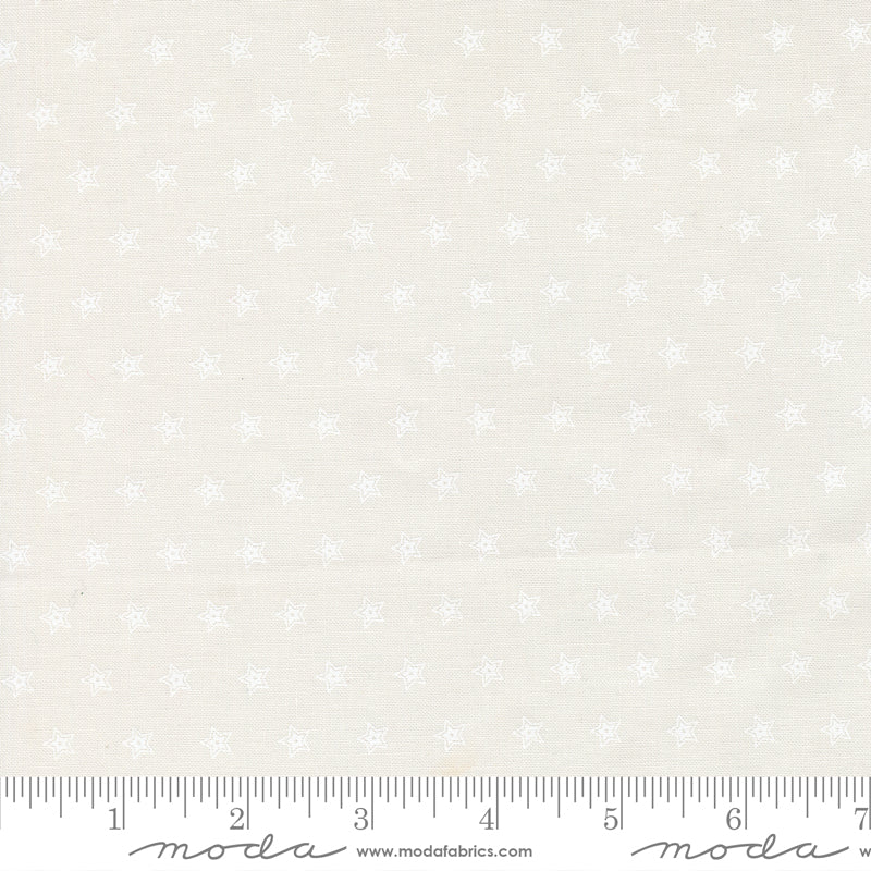 American Gatherings III Micro Star Cloud White by Primitive Gatherings for Moda Fabrics 49324-21 scale