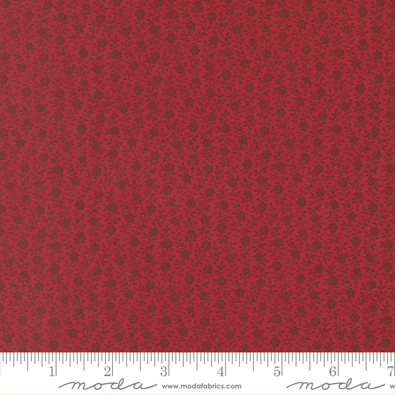 American Gatherings III Small Berry Floral Deep Crimson by Primitive Gatherings for Moda Fabrics 49326-13 scale