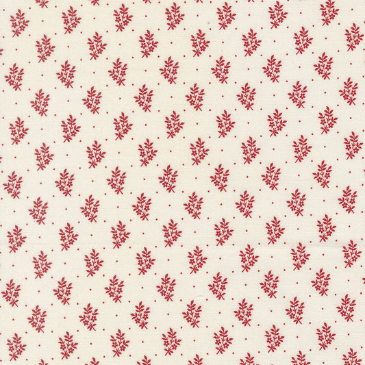 American Gatherings III Flower Sprigs Cloud Crimson by Primitive Gatherings for Moda Fabrics 49327-23