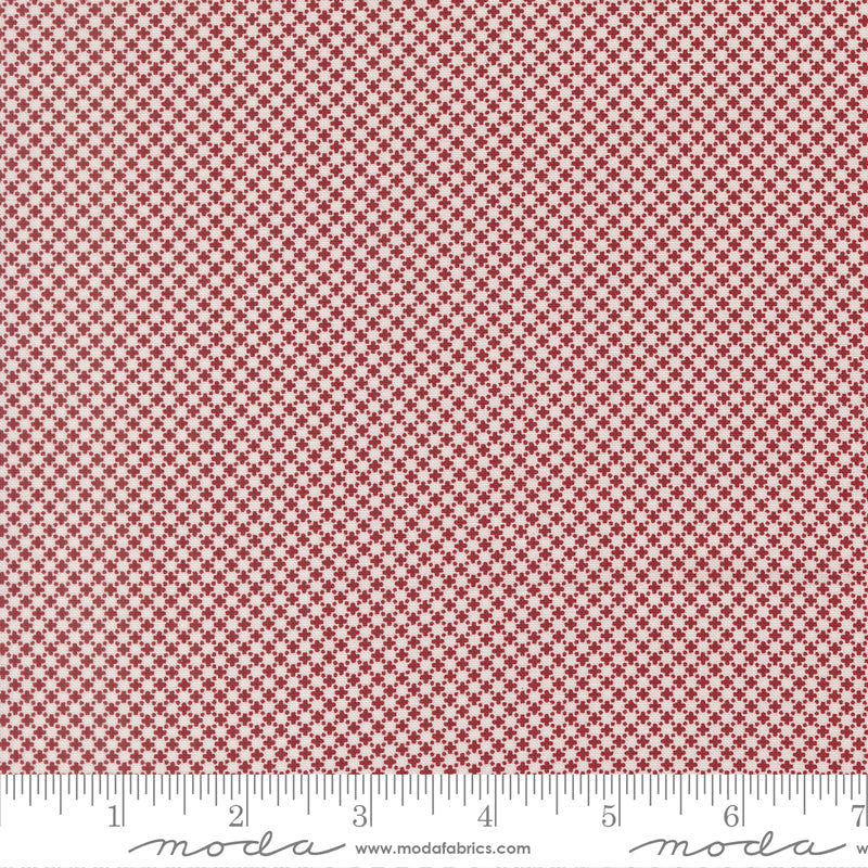 American Gatherings III Cross Stitch Blender Cloud Crimson by Primitive Gatherings for Moda Fabrics 49328-23 scale