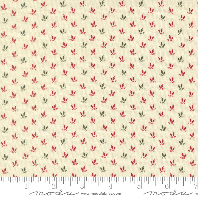 Joyful Gatherings ll Leaf Sprig Blenders Cloud by Primitive Gatherings  for Moda Fabrics 49331-11 scale