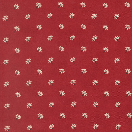 Joyful Gatherings ll Poinsettia Small Floral Deep Crimson by Primitive Gatherings  for Moda Fabrics 49332-13