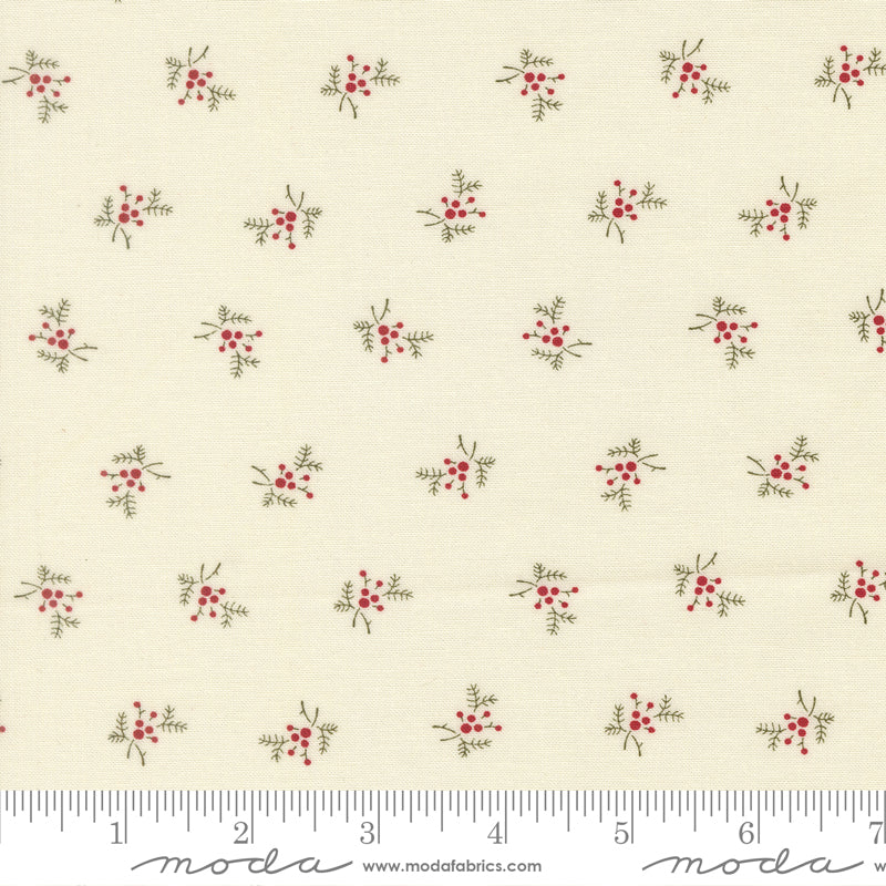 Joyful Gatherings ll Holly and Berries Christmas Cloud by Primitive Gatherings  for Moda Fabrics 49333-11 scale