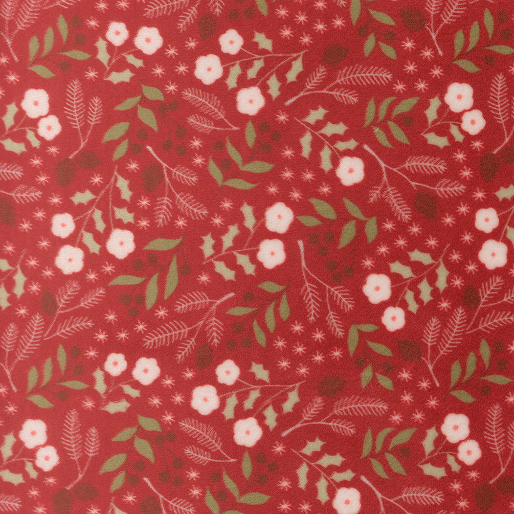 Christmas Eve Quilting Cuddle Winter Botanical Florals Cranberry by Lella Boutique for Moda Fabric 5181-16QC