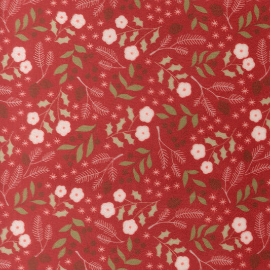 Christmas Eve Quilting Cuddle Winter Botanical Florals Cranberry by Lella Boutique for Moda Fabric 5181-16QC