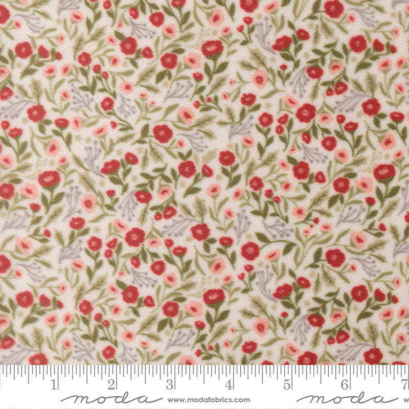 Christmas Eve Quilting Cuddle Christmas Posies Snow by Lella Boutique for Moda Fabric 5241-11QC scale
