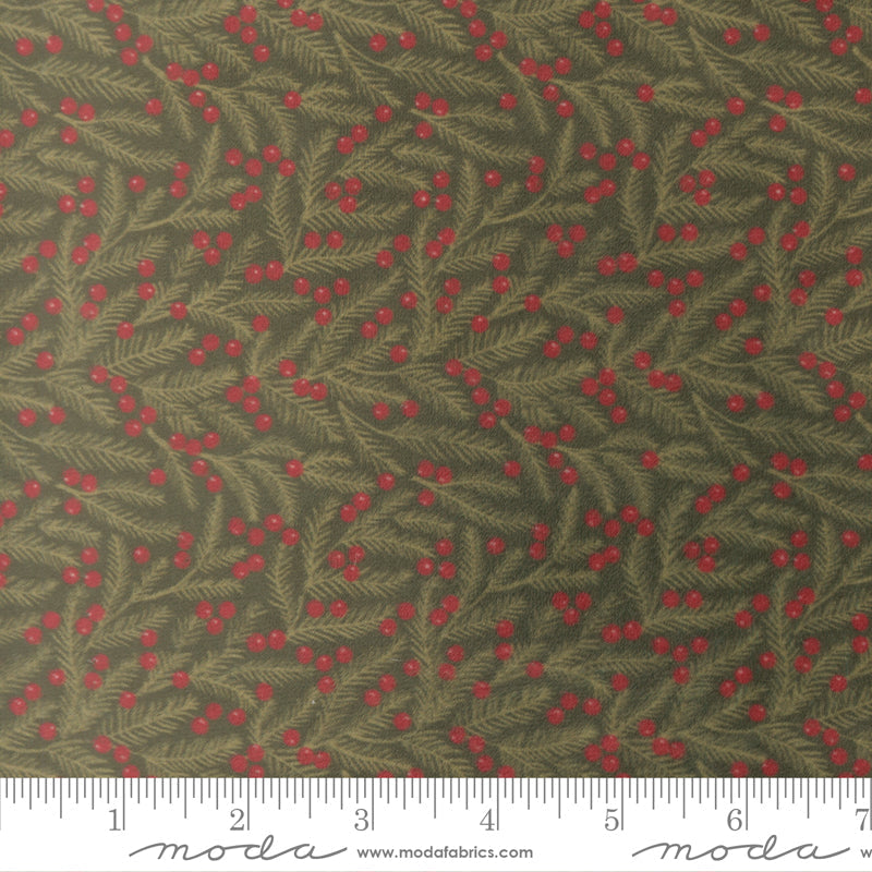 Christmas Eve Quilting Cuddle Pine Needles Evergreen by Lella Boutique for Moda Fabric 5243-13QC scale