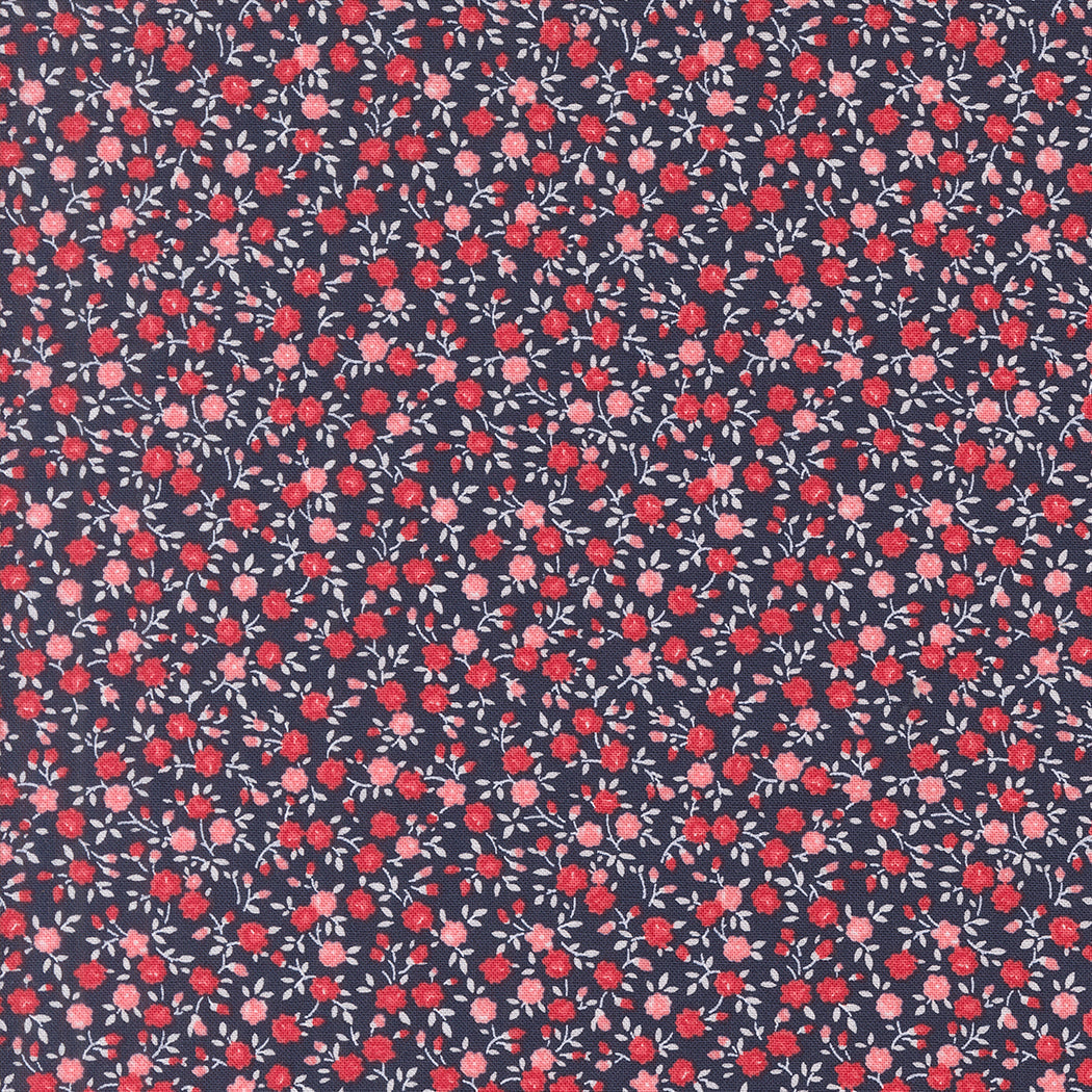Summertime Scattered Flower Blooms Navy by Camille Roskelley for Moda Fabrics 55321-20
