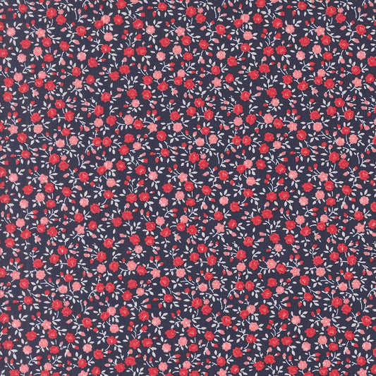 Summertime Scattered Flower Blooms Navy by Camille Roskelley for Moda Fabrics 55321-20