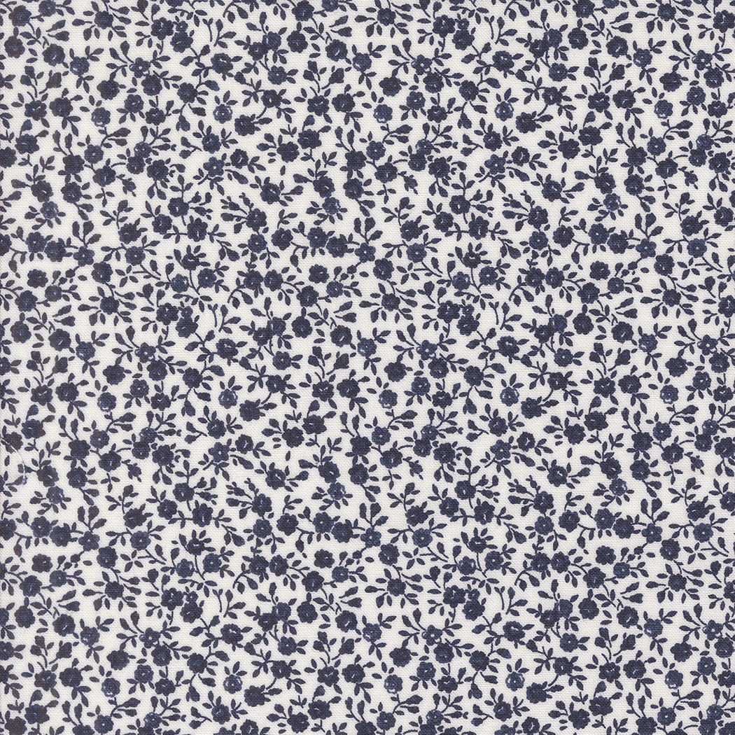 Summertime Scattered Flower Blooms Cream Navy by Camille Roskelley for Moda Fabrics 55321-31