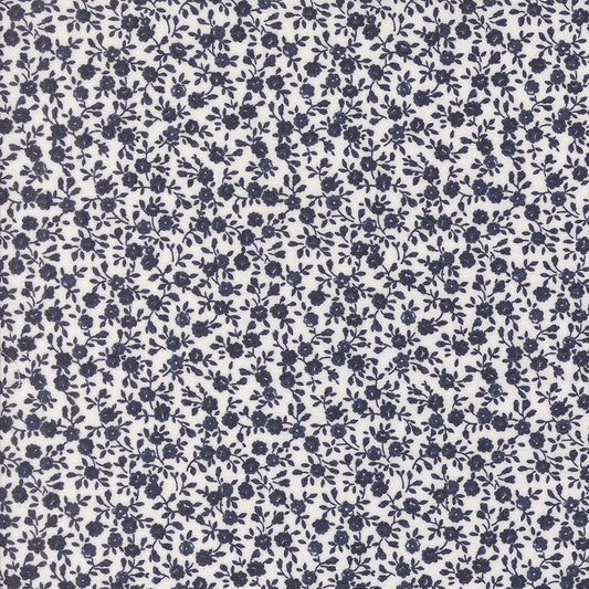 Summertime Scattered Flower Blooms Cream Navy by Camille Roskelley for Moda Fabrics 55321-31
