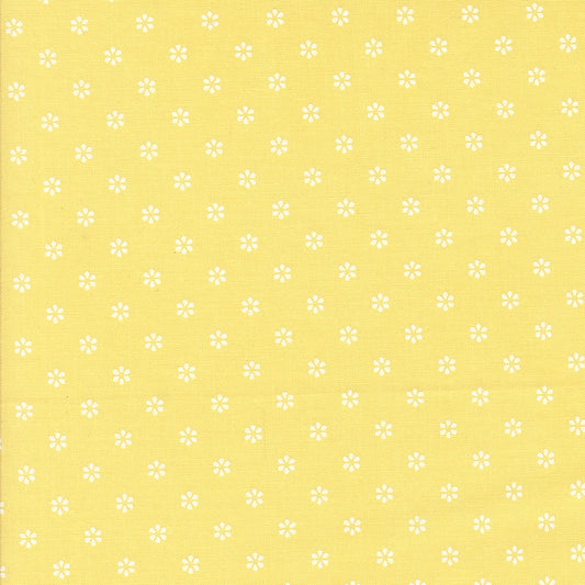 Summertime Dainty White Flowers Sunshine by Camille Roskelley for Moda Fabrics 55322-16