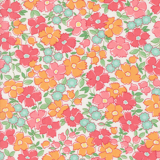 Summertime Flower Patch Florals Cream Pastel by Camille Roskelley for Moda Fabrics 55323-21