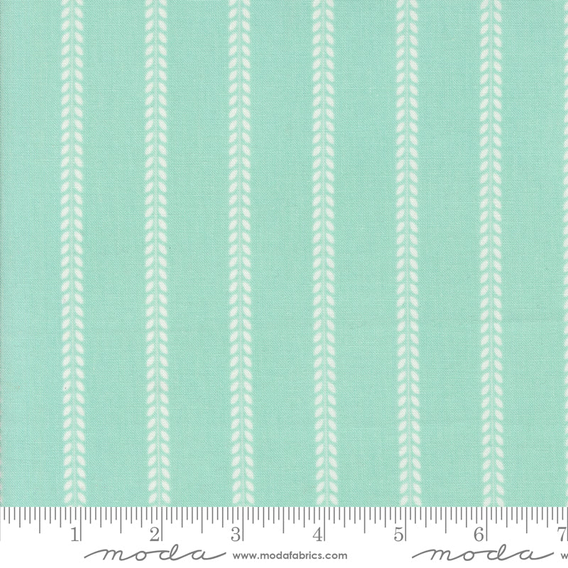 Summertime Beach Towel Stripes Aqua by Camille Roskelley for Moda Fabrics 55327-19 scale