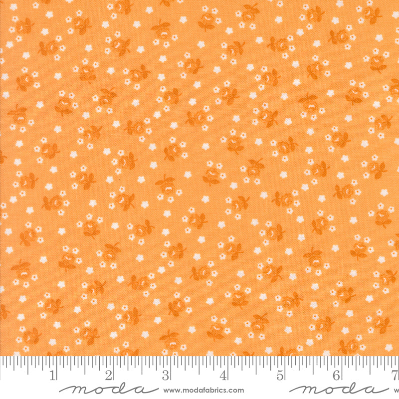 Summertime Fairground Small Floral Orange by Camille Roskelley for Moda Fabrics 55328-15 scale