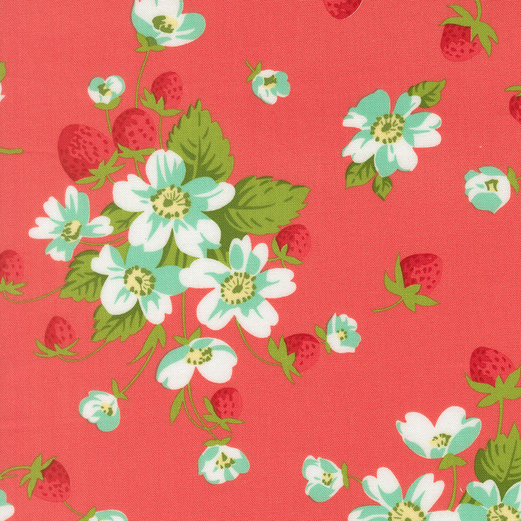Bloomsberry In Bloom Florals Strawberries Nantucket Red by Camille Roskelley for Moda Fabrics
