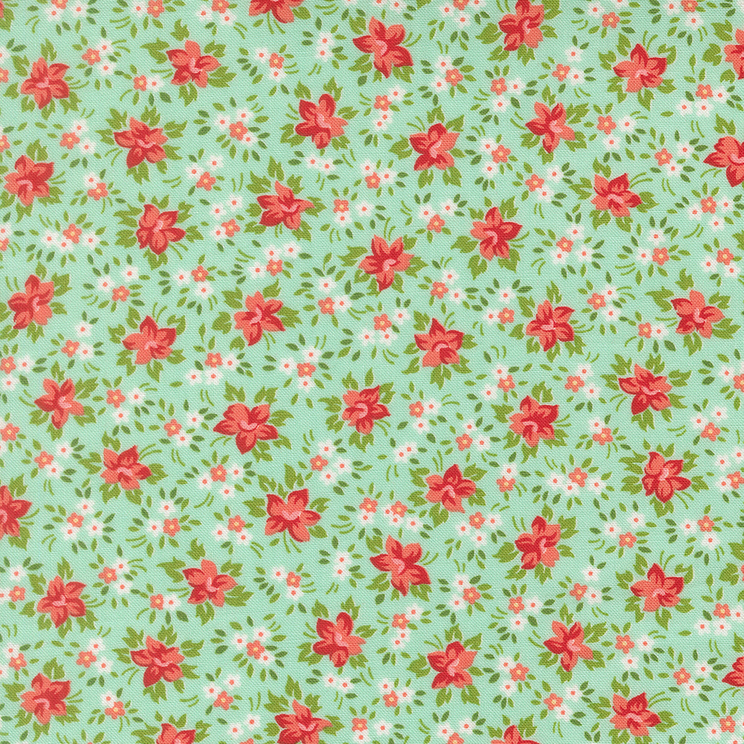 Bloomsberry Marylebone Small Floral Aqua by Camille Roskelley for Moda Fabrics