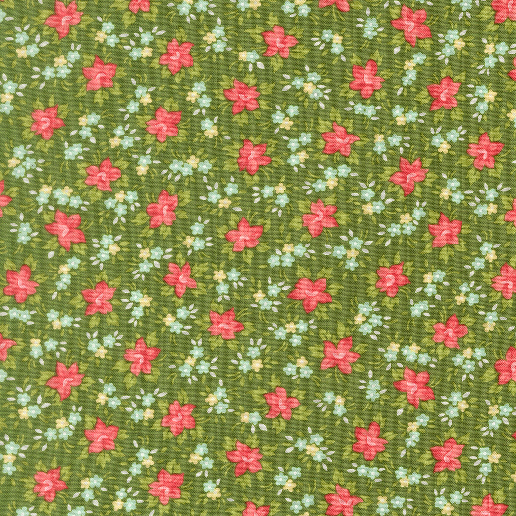 Bloomsberry Marylebone Small Floral Green by Camille Roskelley for Moda Fabrics