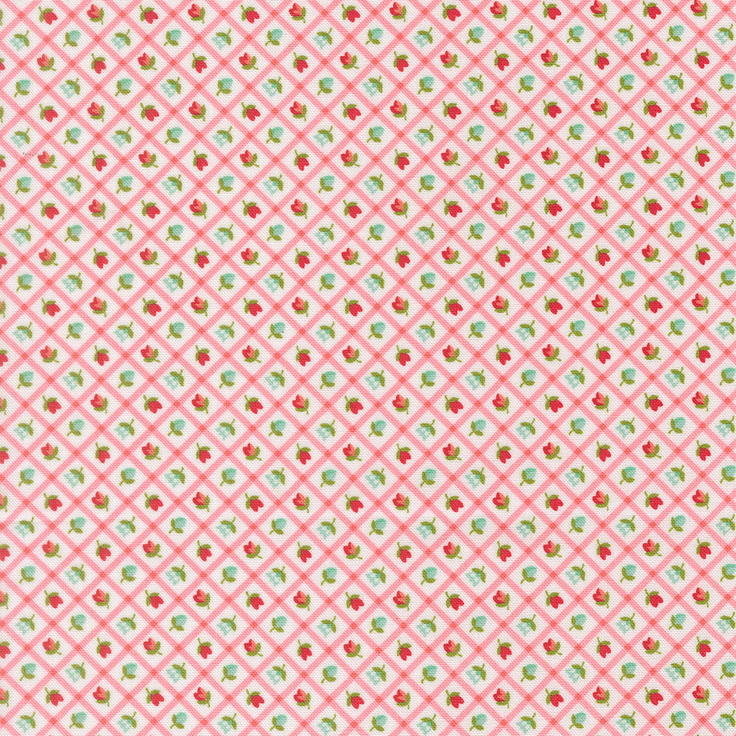 Bloomsberry Check Checks and Plaid Flower Blush by Camille Roskelley for Moda Fabrics