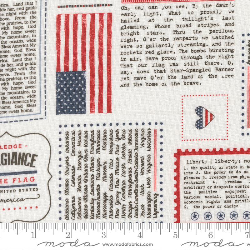 Independence Day All Things American Americana VANILLA by Sweetwater for Moda 55720-11 scale