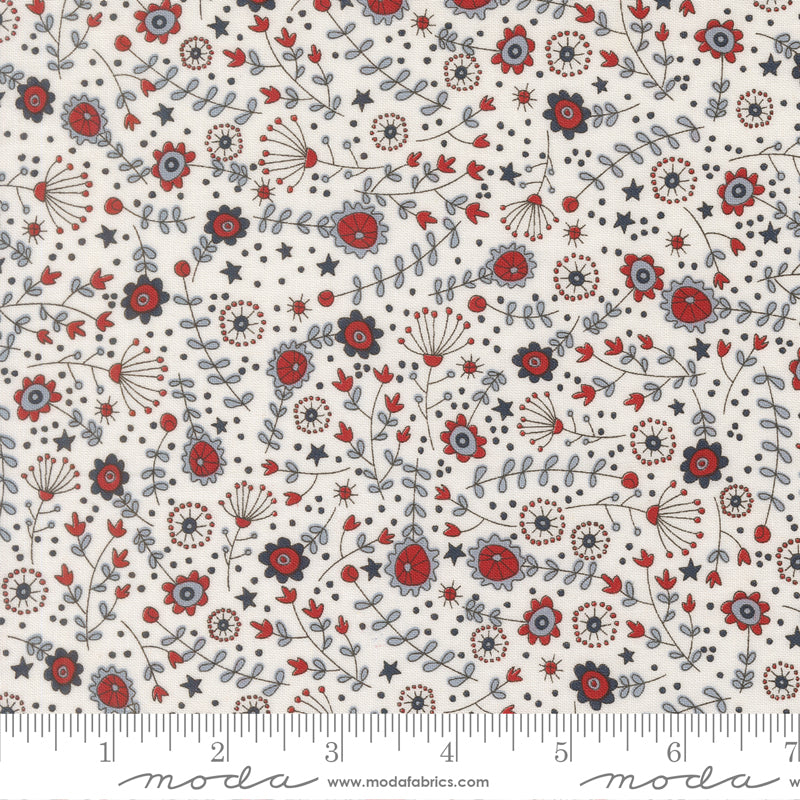 Independence Day The Meadow Florals VANILLA by Sweetwater for Moda 55722-11 scale