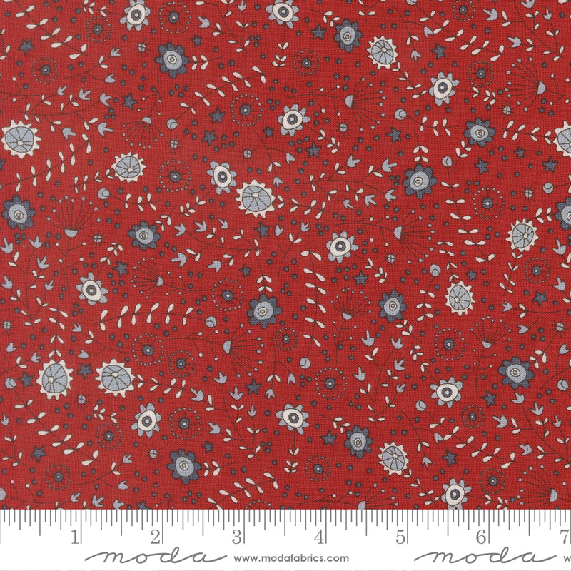 Independence Day The Meadow Florals RED by Sweetwater for Moda 55722-13 scale