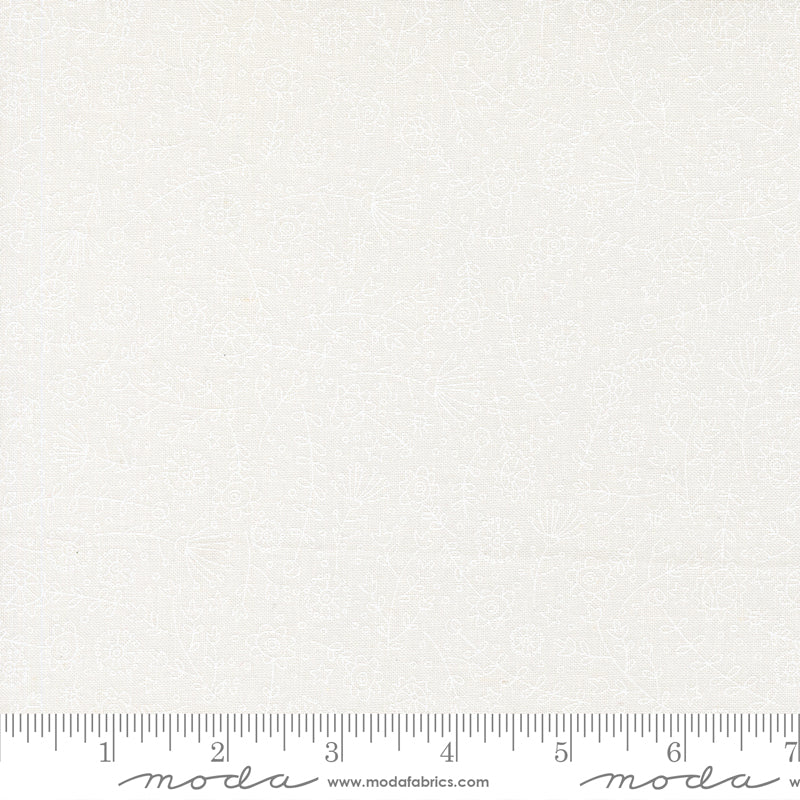 Independence Day The Meadow Florals VANILLA WHITE by Sweetwater for Moda 55722-31 scale