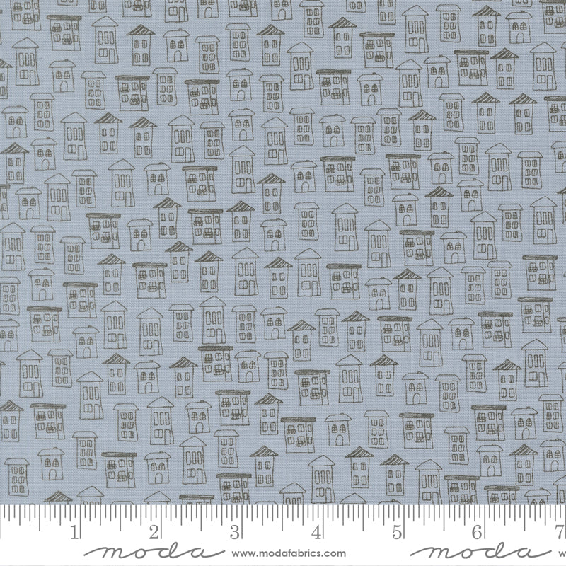 Independence Day American Houses Novelty SPLASH by Sweetwater for Moda 55723-22 scale