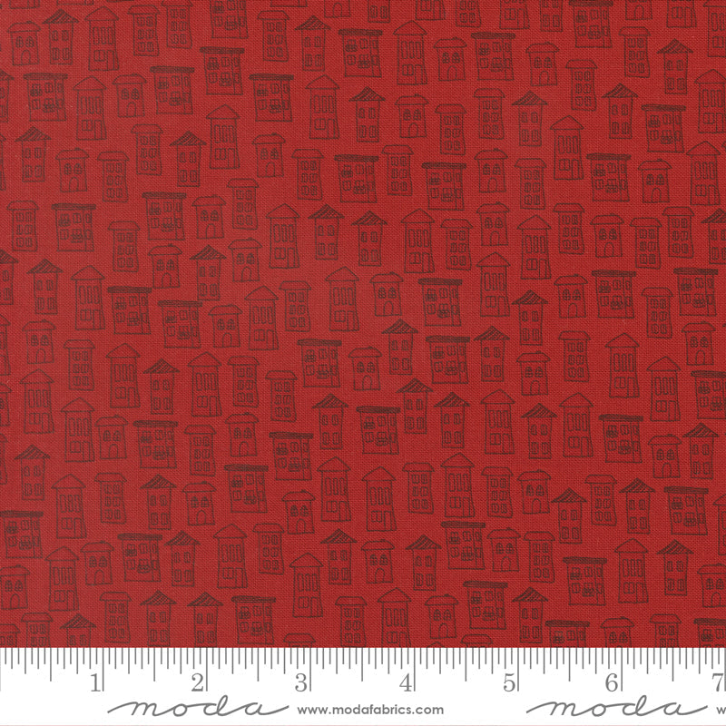 Independence Day American Houses Novelty RED by Sweetwater for Moda 55723-23 scale