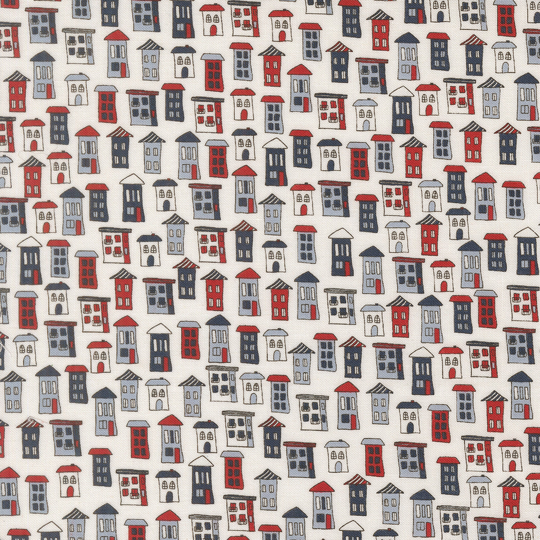 Independence Day American Houses Novelty VANILLA by Sweetwater for Moda 55723-11