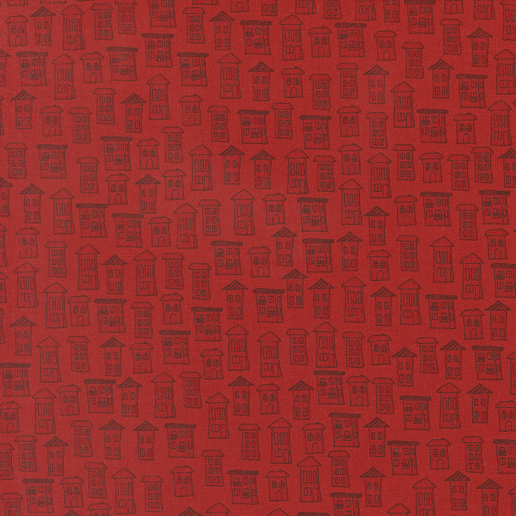 Independence Day American Houses Novelty RED by Sweetwater for Moda 55723-23