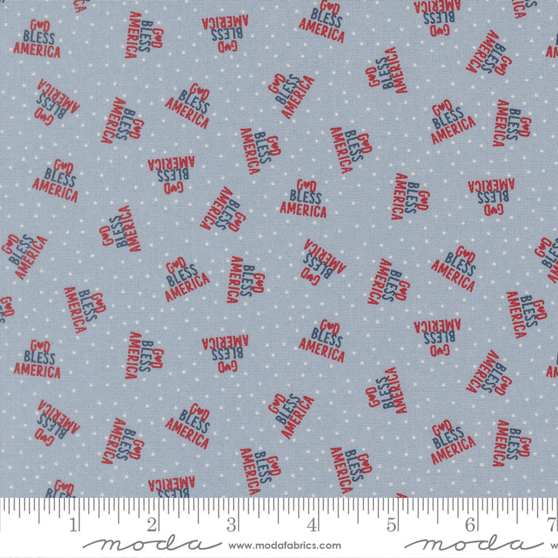 Independence Day God Bless America Text and Words SPLASH by Sweetwater for Moda 55724-22 scale