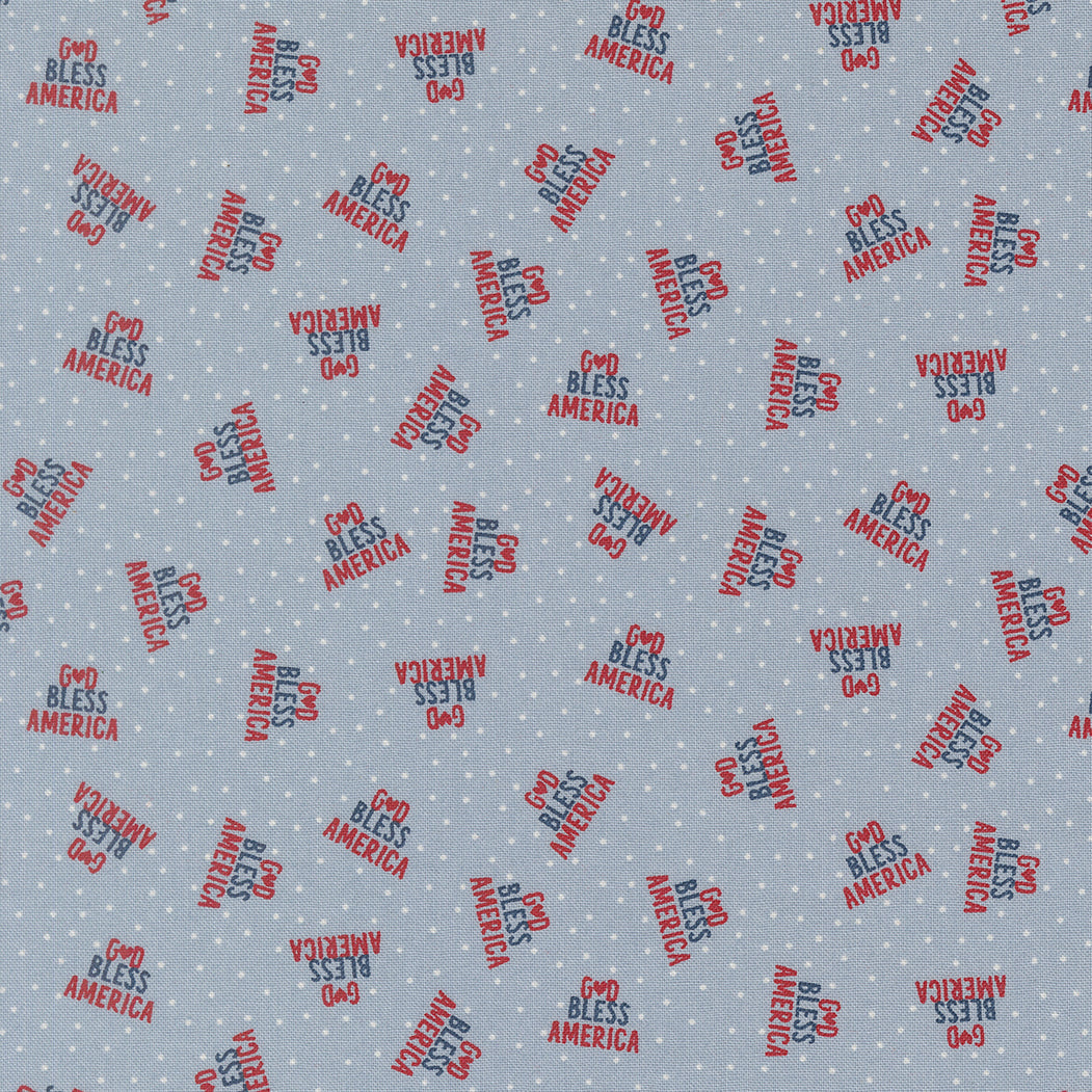 Independence Day God Bless America Text and Words SPLASH by Sweetwater for Moda 55724-22