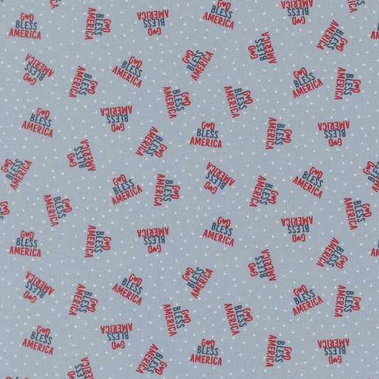 Independence Day God Bless America Text and Words SPLASH by Sweetwater for Moda 55724-22