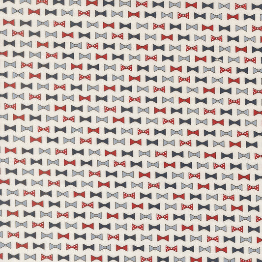 Independence Day Bowties Novelty VANILLA by Sweetwater for Moda 55725-11