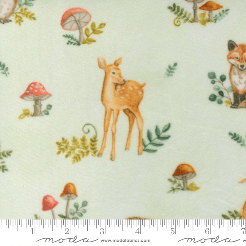 Effies Woods Cuddle Woodland Allover MINT by Deb Strain for Moda 56011-14QC scale