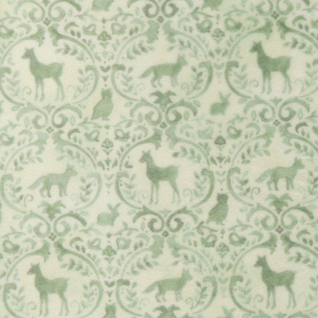 Effies Woods Cuddle Woodland Damask MINT by Deb Strain for Moda 56014-15QC
