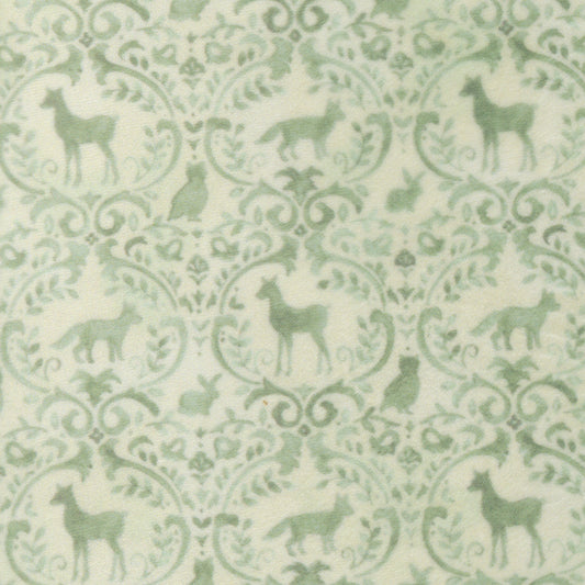 Effies Woods Cuddle Woodland Damask MINT by Deb Strain for Moda 56014-15QC