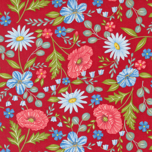Red White And Bloom Patriotic Florals Patriotic Poppy by Deb Strain for Moda Fabrics