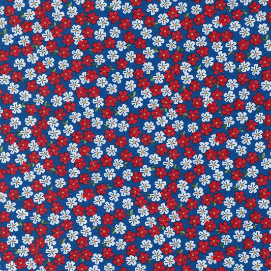 Red White And Bloom Patriotic Posies  Midnight Blue by Deb Strain for Moda Fabrics