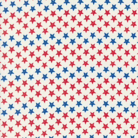 Red White And Bloom Stars in a Row Daisy White by Deb Strain for Moda Fabrics